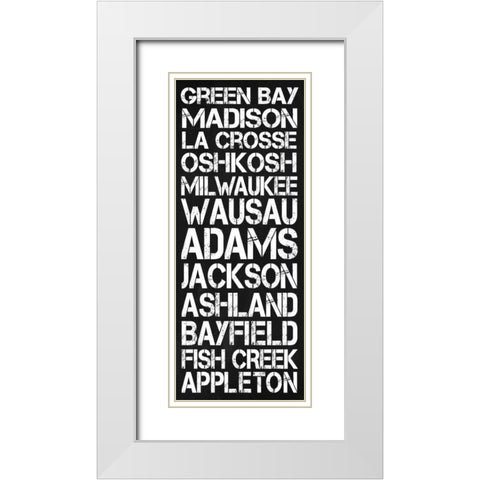 Wisconsin White Modern Wood Framed Art Print with Double Matting by Gibbons, Lauren