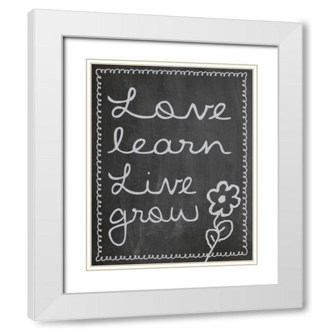 Love Learn Live Grow 2 White Modern Wood Framed Art Print with Double Matting by Gibbons, Lauren