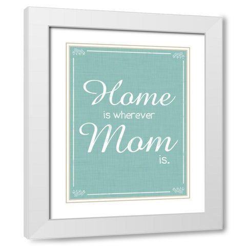 Home Aqua White Modern Wood Framed Art Print with Double Matting by Gibbons, Lauren