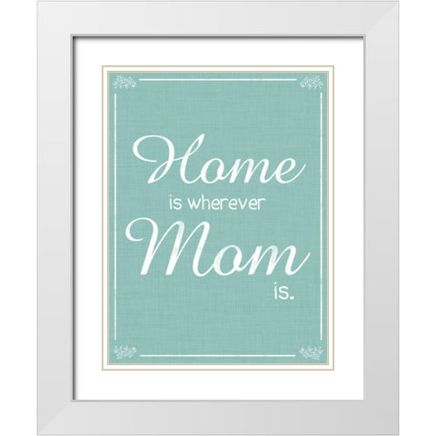 Home Aqua White Modern Wood Framed Art Print with Double Matting by Gibbons, Lauren