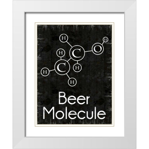 Beer Molecule Rect White Modern Wood Framed Art Print with Double Matting by Gibbons, Lauren