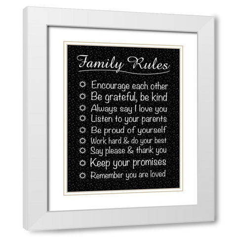 Family Rules White Modern Wood Framed Art Print with Double Matting by Gibbons, Lauren