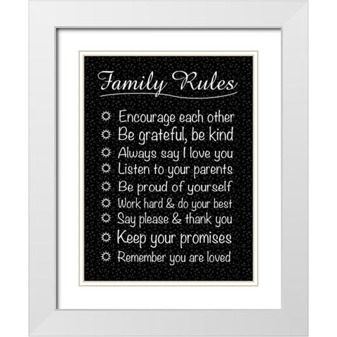 Family Rules White Modern Wood Framed Art Print with Double Matting by Gibbons, Lauren