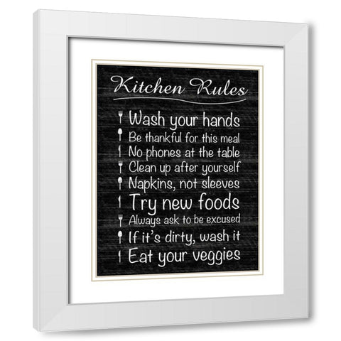 Kitchen Rules White Modern Wood Framed Art Print with Double Matting by Gibbons, Lauren