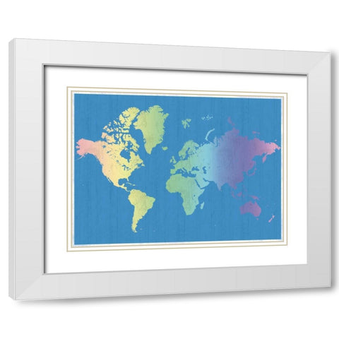 Wanderlus World White Modern Wood Framed Art Print with Double Matting by Gibbons, Lauren