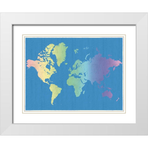 Wanderlus World White Modern Wood Framed Art Print with Double Matting by Gibbons, Lauren
