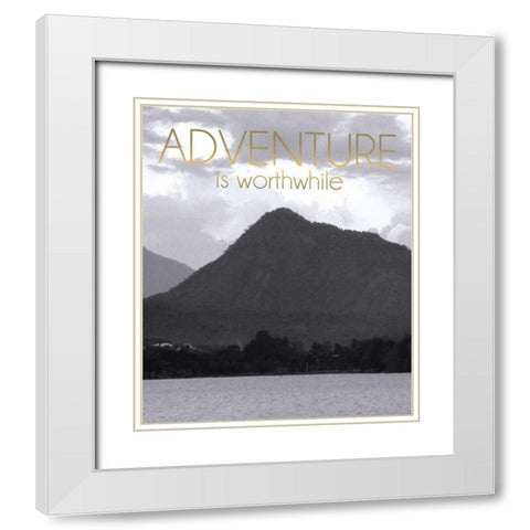 Adventure Is Worthwile BW 2 White Modern Wood Framed Art Print with Double Matting by Gibbons, Lauren