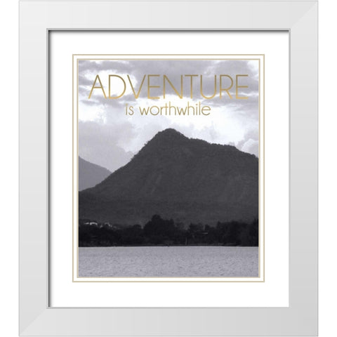 Adventure Is Worthwile BW 2 White Modern Wood Framed Art Print with Double Matting by Gibbons, Lauren
