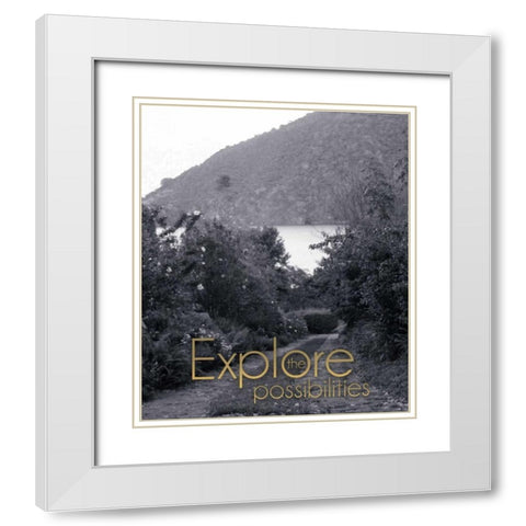 Explore The Possibilities BW 4 White Modern Wood Framed Art Print with Double Matting by Gibbons, Lauren