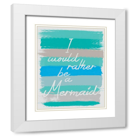 Mermaid White Modern Wood Framed Art Print with Double Matting by Gibbons, Lauren