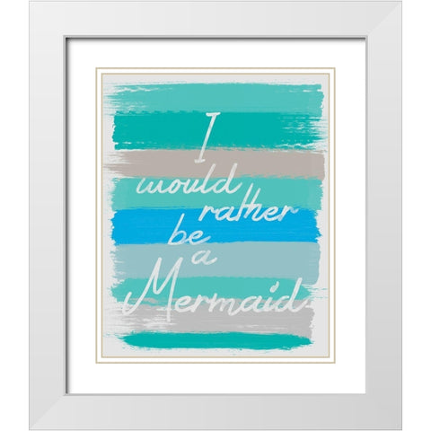 Mermaid White Modern Wood Framed Art Print with Double Matting by Gibbons, Lauren