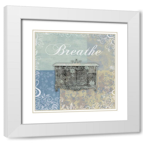 Breathe Bath Tub White Modern Wood Framed Art Print with Double Matting by Gibbons, Lauren