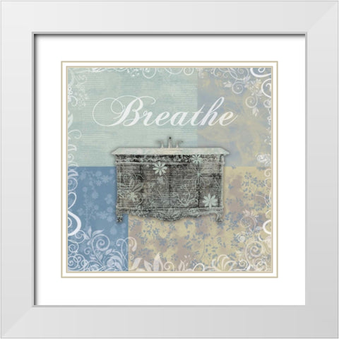 Breathe Bath Tub White Modern Wood Framed Art Print with Double Matting by Gibbons, Lauren