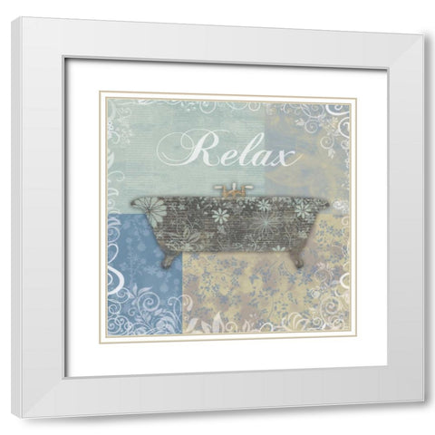 Relax Bath Tub White Modern Wood Framed Art Print with Double Matting by Gibbons, Lauren