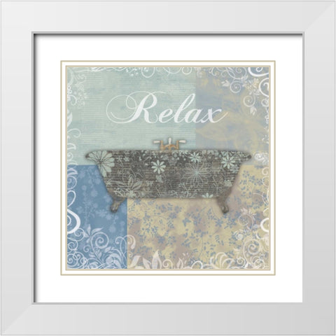 Relax Bath Tub White Modern Wood Framed Art Print with Double Matting by Gibbons, Lauren