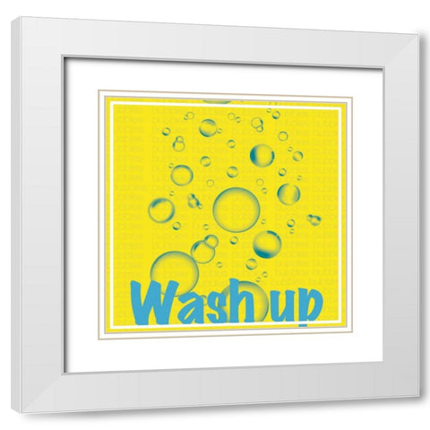 Wash Up Bubbles White Modern Wood Framed Art Print with Double Matting by Gibbons, Lauren