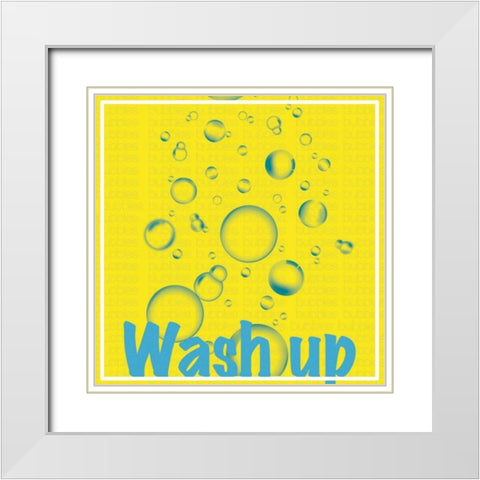 Wash Up Bubbles White Modern Wood Framed Art Print with Double Matting by Gibbons, Lauren