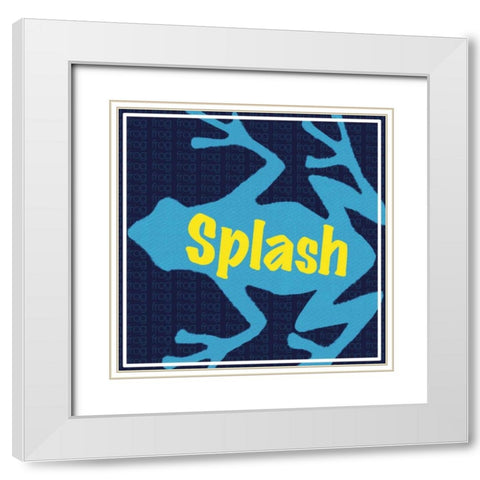 Frog Splash White Modern Wood Framed Art Print with Double Matting by Gibbons, Lauren