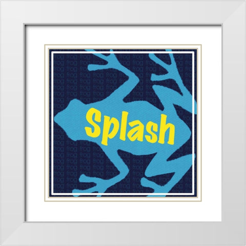 Frog Splash White Modern Wood Framed Art Print with Double Matting by Gibbons, Lauren