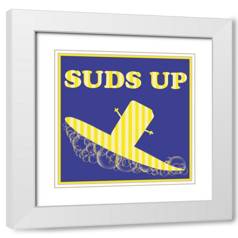 Suds Up White Modern Wood Framed Art Print with Double Matting by Gibbons, Lauren