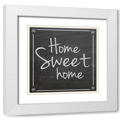 Home Sweet Home White Modern Wood Framed Art Print with Double Matting by Gibbons, Lauren
