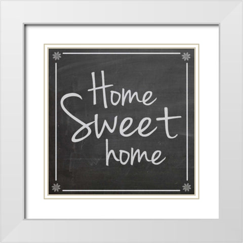 Home Sweet Home White Modern Wood Framed Art Print with Double Matting by Gibbons, Lauren
