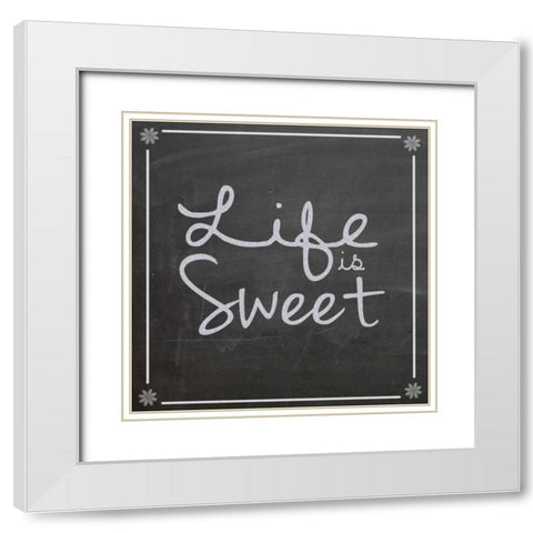 Life is Sweet White Modern Wood Framed Art Print with Double Matting by Gibbons, Lauren