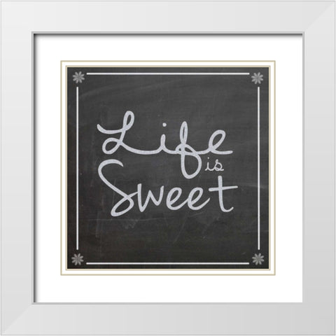Life is Sweet White Modern Wood Framed Art Print with Double Matting by Gibbons, Lauren