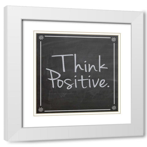 Think Positive White Modern Wood Framed Art Print with Double Matting by Gibbons, Lauren