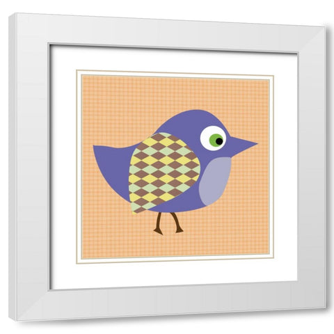 Harlow Bird White Modern Wood Framed Art Print with Double Matting by Gibbons, Lauren