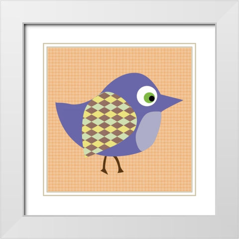 Harlow Bird White Modern Wood Framed Art Print with Double Matting by Gibbons, Lauren