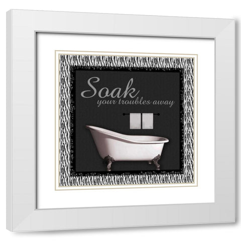 BathTub Zebra A White Modern Wood Framed Art Print with Double Matting by Gibbons, Lauren