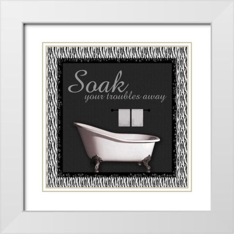 BathTub Zebra A White Modern Wood Framed Art Print with Double Matting by Gibbons, Lauren