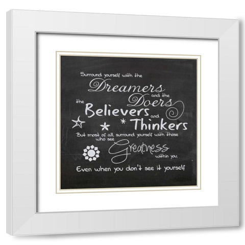 Surround Yourself D1 White Modern Wood Framed Art Print with Double Matting by Gibbons, Lauren