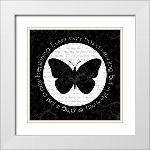 Butterfly White Modern Wood Framed Art Print with Double Matting by Gibbons, Lauren