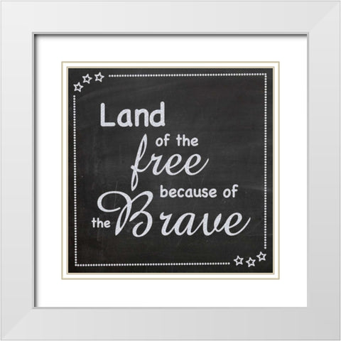 Land of The Free White Modern Wood Framed Art Print with Double Matting by Gibbons, Lauren