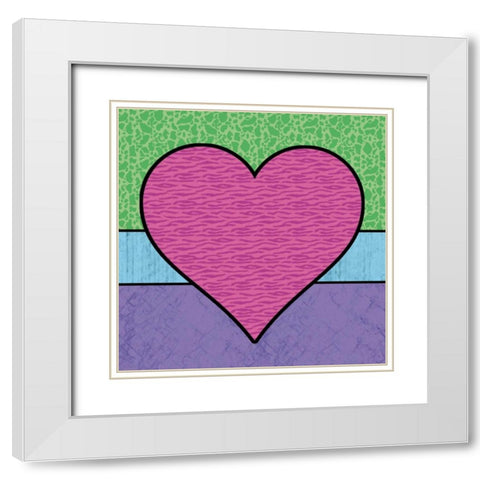 Highlighter Love White Modern Wood Framed Art Print with Double Matting by Gibbons, Lauren