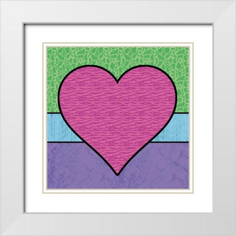 Highlighter Love White Modern Wood Framed Art Print with Double Matting by Gibbons, Lauren