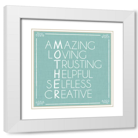 Mother Letters White Modern Wood Framed Art Print with Double Matting by Gibbons, Lauren