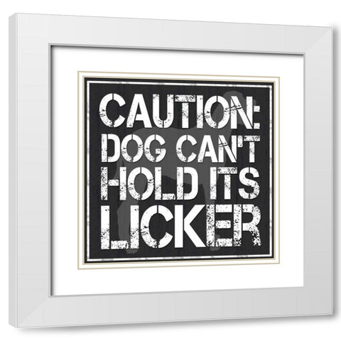 Dog Licker 2 White Modern Wood Framed Art Print with Double Matting by Gibbons, Lauren