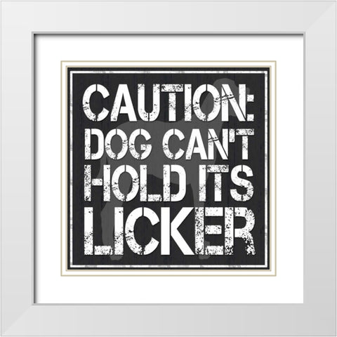 Dog Licker 2 White Modern Wood Framed Art Print with Double Matting by Gibbons, Lauren
