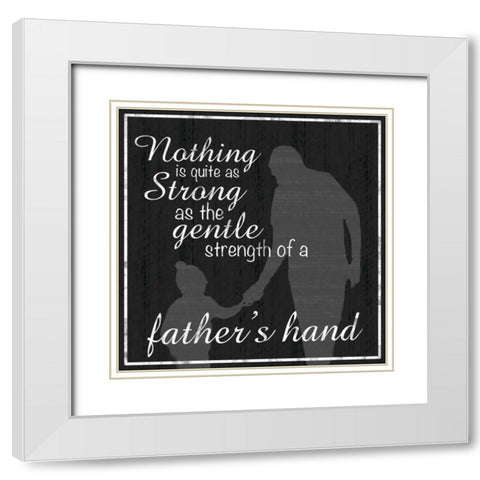 Father Hand White Modern Wood Framed Art Print with Double Matting by Gibbons, Lauren