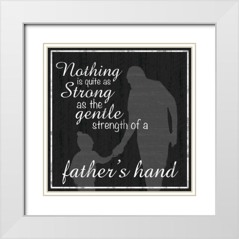 Father Hand White Modern Wood Framed Art Print with Double Matting by Gibbons, Lauren