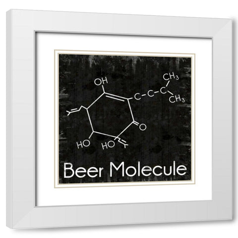 Beer Molecule 2 White Modern Wood Framed Art Print with Double Matting by Gibbons, Lauren