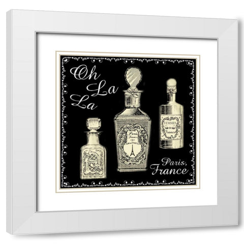 Perfume Noir 1 White Modern Wood Framed Art Print with Double Matting by Gibbons, Lauren