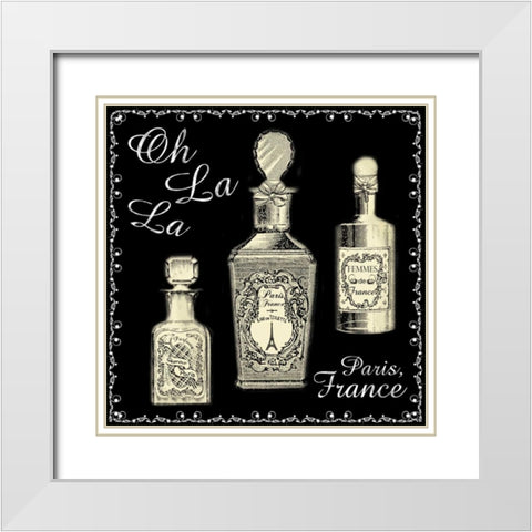 Perfume Noir 1 White Modern Wood Framed Art Print with Double Matting by Gibbons, Lauren