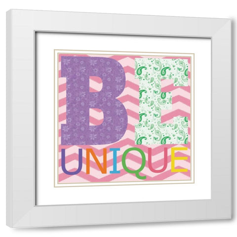 Be Unique White Modern Wood Framed Art Print with Double Matting by Gibbons, Lauren