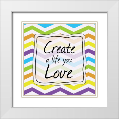 Create Colorful White Modern Wood Framed Art Print with Double Matting by Gibbons, Lauren