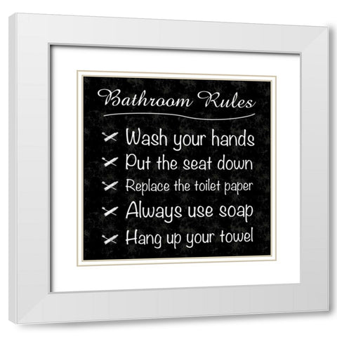 Bathroom Ruless White Modern Wood Framed Art Print with Double Matting by Gibbons, Lauren