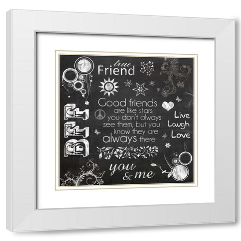 Friend Chalk White Modern Wood Framed Art Print with Double Matting by Gibbons, Lauren